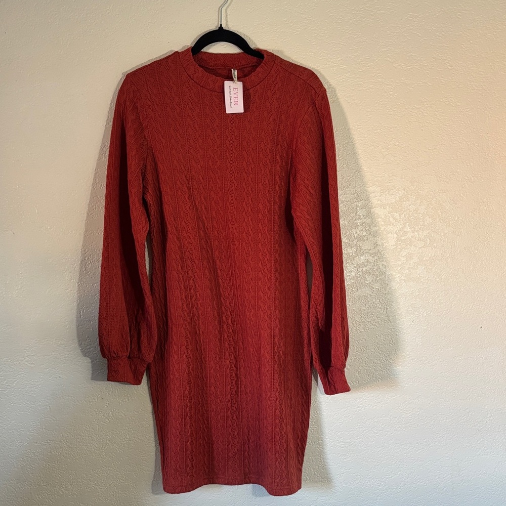 RedOrange Long Sleeve Dress
